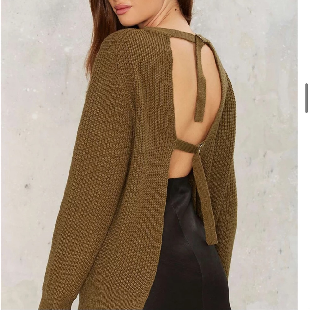 Nasty Gal backless sweater with rings, XS